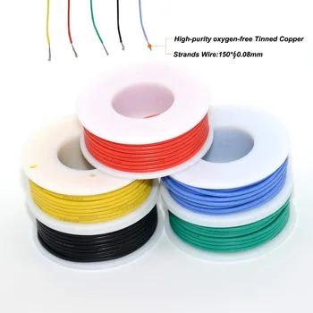 26awg 0.13mm2 Silicon cablu Electric Cablu de 5 Culori (10Meter fiecare) electronice kit irecuperabile Conserve de Cupru Flexibil și pentru DIY