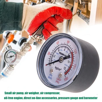 De Metal sub presiune Compresor de Aer Pneumatic Lichid Hidraulic Manometru 0-12Bar/0-180PSI Mini Pompa de Aer Montare Accesorii