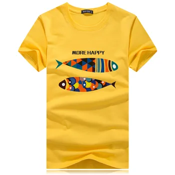 Moda S-5XL Pește de Culoare de Imprimare pentru Bărbați T-shirt Scurt-Maneca O-Gât Moale Plus Dimensiune tricouri Bluze Casual Tricouri Sport în aer liber de Îmbrăcăminte