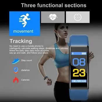 Noi 115Plus Bratara Rata de Inima tensiunea Smart Band Smartband Fitness Tracker Bluetooth Bratara pentru Fitbits Ceas Inteligent